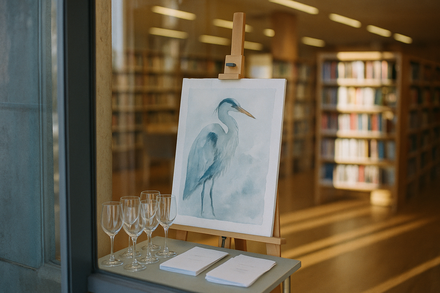 Jonathan Gustafsson visar djurakvareller på Tibro bibliotek – vernissage 3 mars