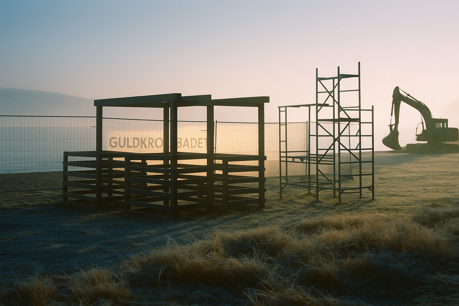 Hjo återställer badhytterna vid Guldkroksbadet – byggtrafik stänger promenadstråk