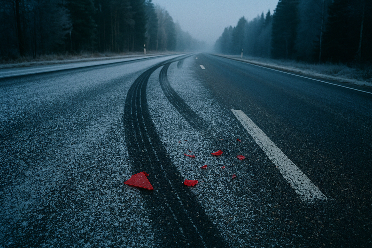 Polisen varnar för halka – olyckor på riksväg 49 och regionala vägar