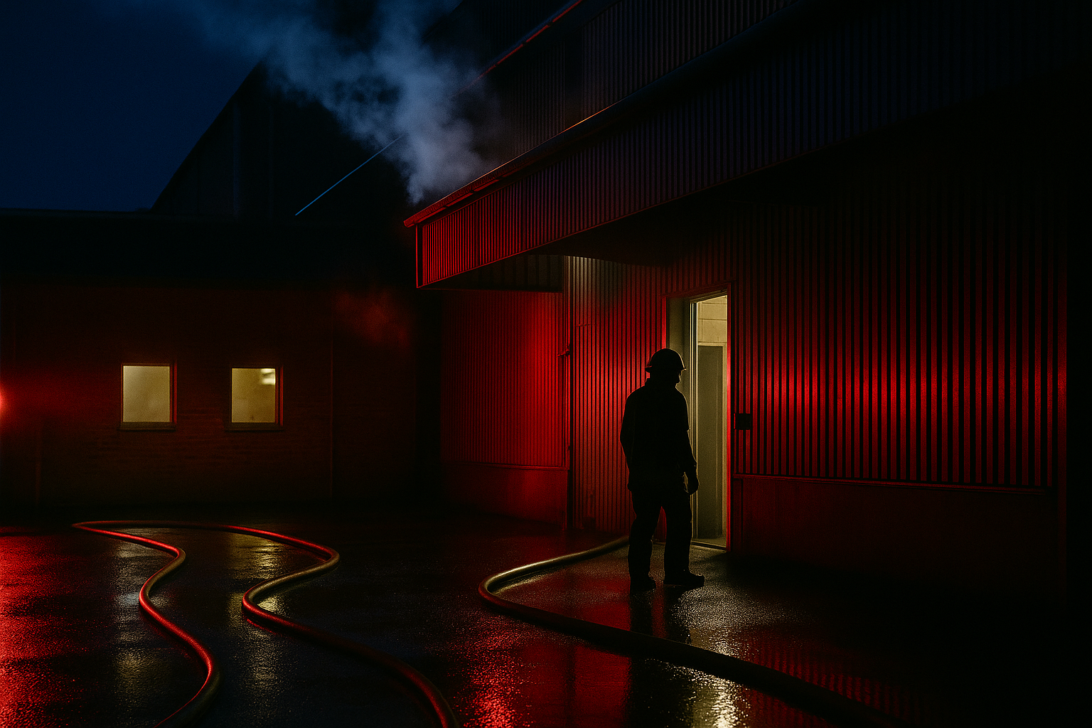 Brand i innertak stoppar natt vid Katrinefors bruk
